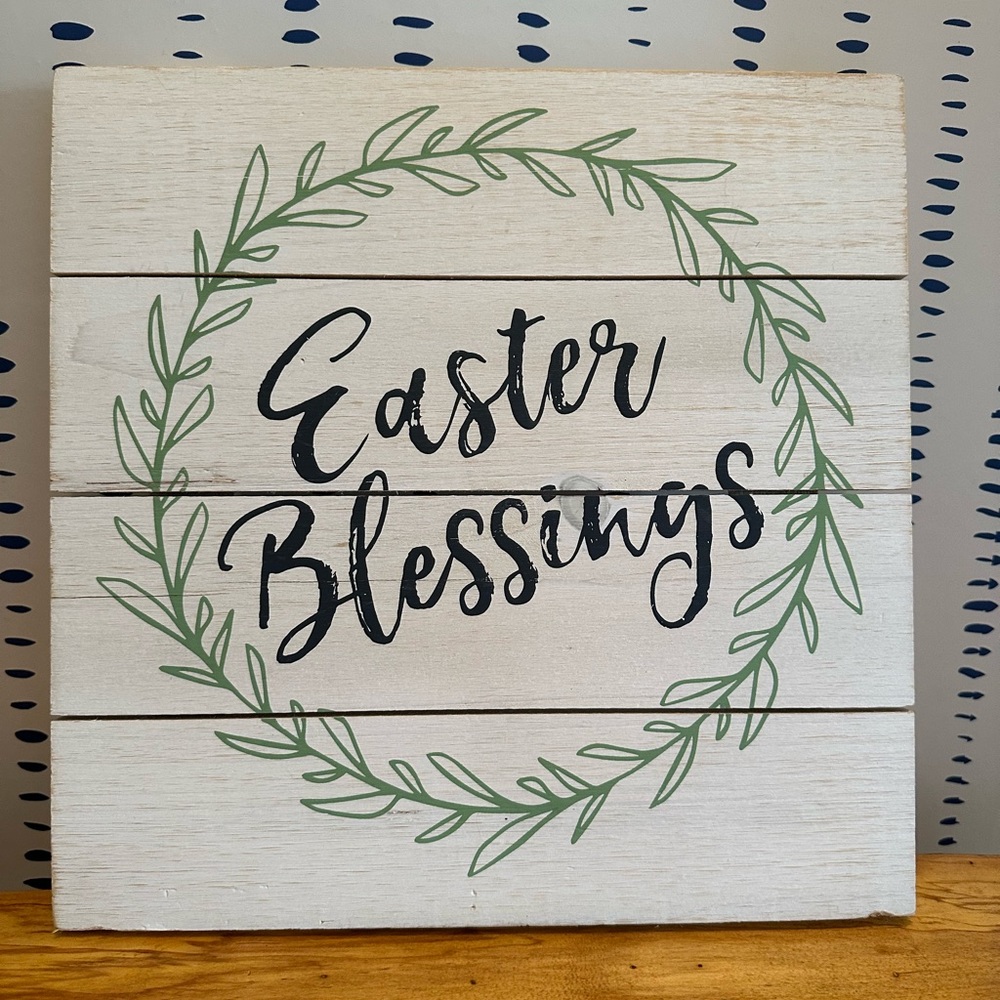 NEW Easter Blessings Painted sign, Easter Decor
